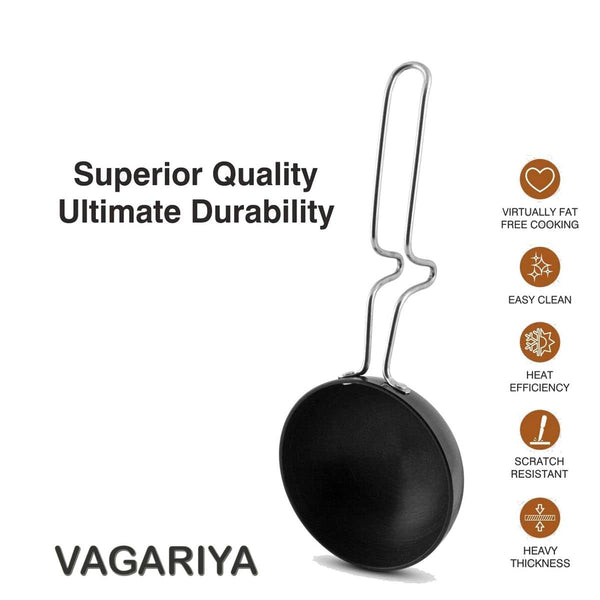AM3581 SS Tadka Pan Gas StoveTop Compatible For Kitchen Size 10cm