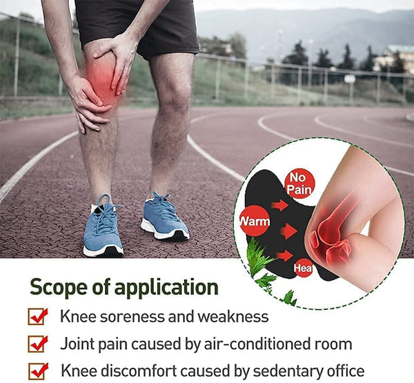 AM5047 Natural Knee Pain Relief Patches - Heating Herbal Patches for Back, Neck, Shoulder, Joints - No Side Effect (Pack of 10)