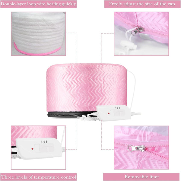 0352 Thermal Head Spa Cap Treatment with Beauty Steamer Nourishing Heating Cap