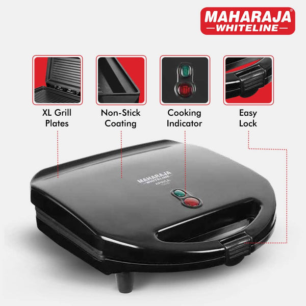AM3643 Maharaja Whiteline Aprica 750 Watts Toast Sandwich Maker (SM-205)
