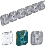 AM5095 Six Hook Sticky Hanger 6 Pc, Multipurpose Wall Hooks, Transparent Plastic Duty Wall Hook for Kitchen Bathroom Office Storage, Wall Mounted Towel Hanger
