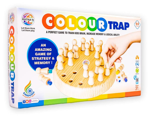AM0413 Colour Trap Strategy & Memory Game Matchstick Chess Game for Unisex Kids (Multicolor, Age 3+)