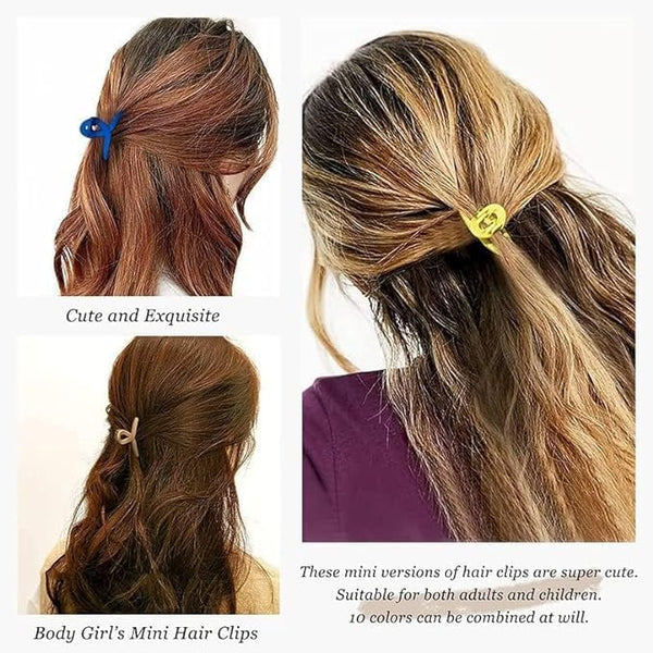 AM1275 Beautiful Mini Cross Shape Hair Clutcher Hair Claw  (Multicolor) - 3pcs