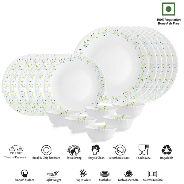 AM0637 Cello Opalware Imperial Opalware Dinner Set, 33 Units, White