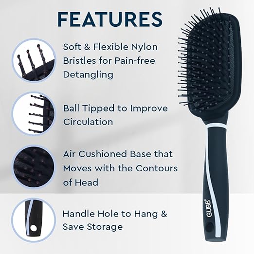 AM2045 Gubb Vogue Paddle Brush Large Ball Tipped Bristles