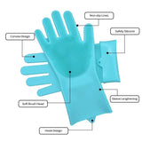 0714 Reusable Silicone Cleaning Brush Scrubber Gloves (Multicolor)