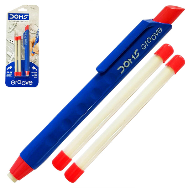 AM6070 DOMS Groove Retractable Click Pencil Eraser Set