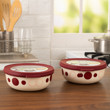 Di0059 Joyful Ceramica 2-Piece Container Set – 750 ml Each, Durable & Elegant Storage