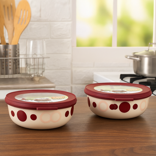 Di0059 Joyful Ceramica 2-Piece Container Set – 750 ml Each, Durable & Elegant Storage