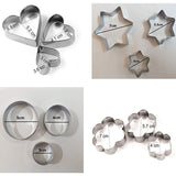 0813 Cookie Cutter Stainless Steel Cookie Cutter with Shape Heart Round Star and Flower (12 Pieces)