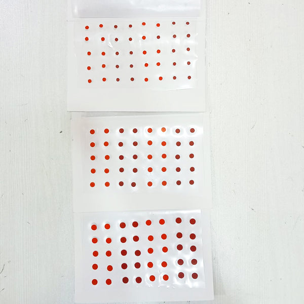 AM5636 Round Multicolor & Multi-Size Regular Bindi for Forhead - Set of 1