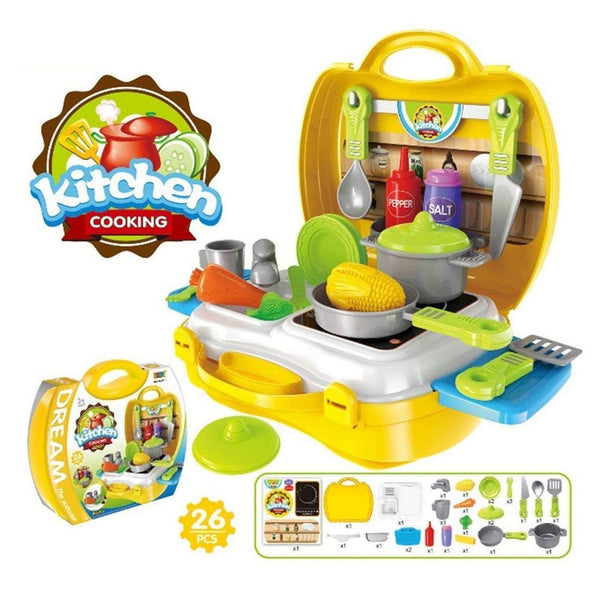 3187 Pretend Play Kitchen Cooking Set for Kids - Set of 26 Pcs