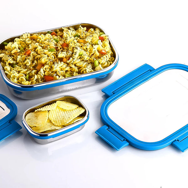 11525 Apex Jerry Lunch Box Premium Stainless Steel Food Container (2 Pc / 700+200 ML Approx)