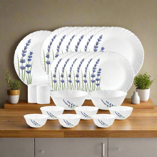 AM3963 La Opala, Novo Collection, Opal Glass Dinner Set 23 pcs