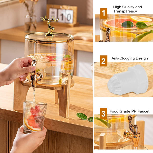 AM5390 Shine Max Glass Juice Dispenser - Gold, 3.6L