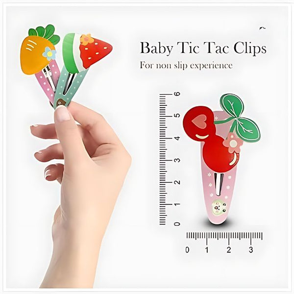 AM1006 Small Tic Tac Hair Clips for Girls & Kids (Pack of 2)