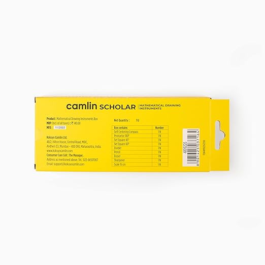 AM3301 Camlin Scholar Mathematical Drawing Instruments Box