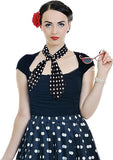 AM1040 Premium Polka Dots Hair Scarf Scrunchies, Elastic Hair Ties for Woman Girl 1 Pieces