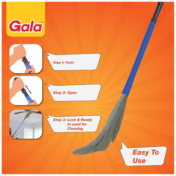 AM2494 Gala No Dust Broom 2 in 1 with Extendable Long Handle broom stick 1 Piece