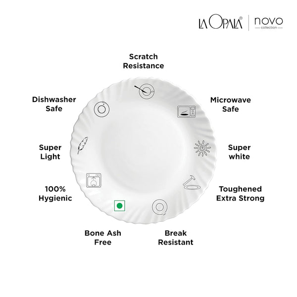 AM3963 La Opala, Novo Collection, Opal Glass Dinner Set 23 pcs