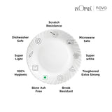 AM3964 La Opala, Novo Collection, Opal Glass Dinner Set 35 pcs