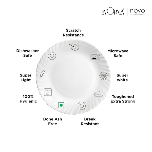 AM3964 La Opala, Novo Collection, Opal Glass Dinner Set 35 pcs