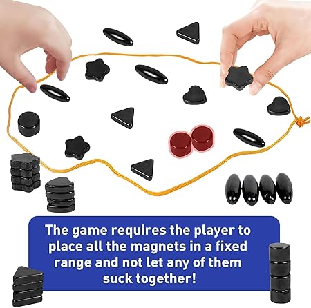 AM2867 Magnetic Game 5 Rendom Design Set with Magnetic Effect Using String and Stones 24pcs