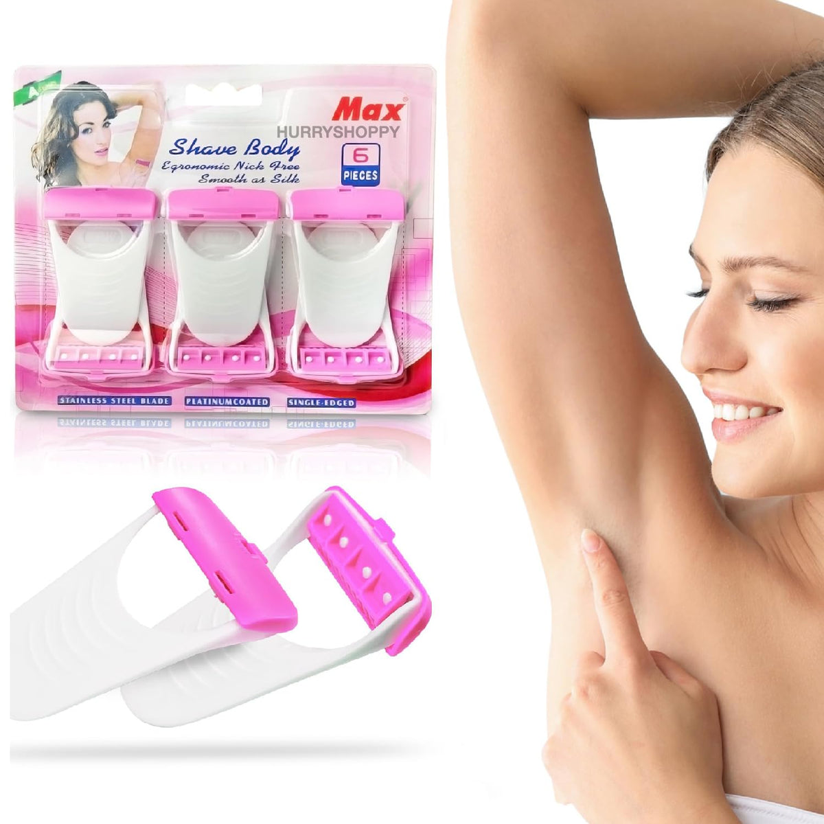 Disposable Body Skin Hair Removal Razor for Women – Pack of 6