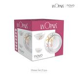 AM3963 La Opala, Novo Collection, Opal Glass Dinner Set 23 pcs