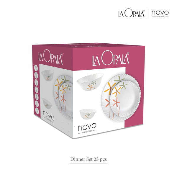 AM3963 La Opala, Novo Collection, Opal Glass Dinner Set 23 pcs