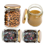 AM3010 Round Small Glass Jar With Golden Lid (446ml) - For Kitchen Storage And Transparent 1 Pcs