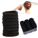 AM1002 Elastic Hair Rubber Bands for Girls, Kids & Women (Black - Pack of 30)