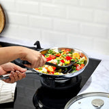 AM3917 PNB TRIPLY WOK WITH GLASS LID 28CM