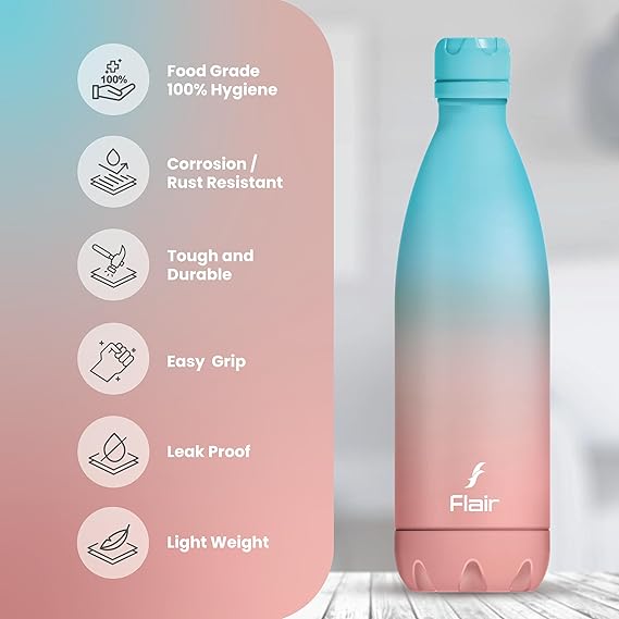 AM3002 Flair Pop & Pastel SS 304 vacuum Insulated Bottle 1000ml Stainless Steel (1 Piece)