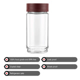 AM0661 CELLO Modustack Glassy Storage Jar | Glass Jar with Lid | Air Tight Steel Lid and Stackable | For Storage of Food, Pulses, Spice, Cereals, Cookies, Dry Food | 1000ml, Maroon