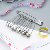 AM1036 Safety Pins Silver Premium Nickel Plated (Medium 10 Pack) Perfect for Clothes, Crafts, Sewing, Pinning and More