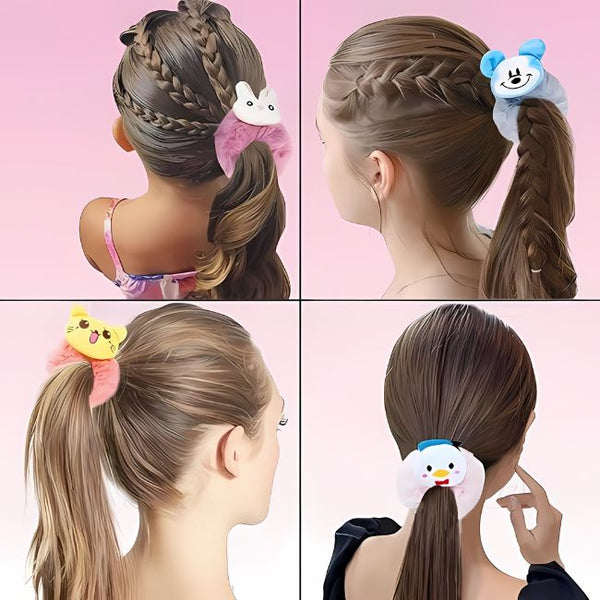 AM1029 Scrunchies Fancy Faux Fur Elastic Hair Bands - 1 Pcs