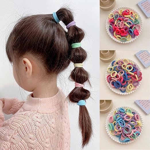 AM1004 Multicolour Rubber Ponytail Holder Bands for Hair - Set of 30