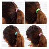 AM1004 Multicolour Rubber Ponytail Holder Bands for Hair - Set of 30