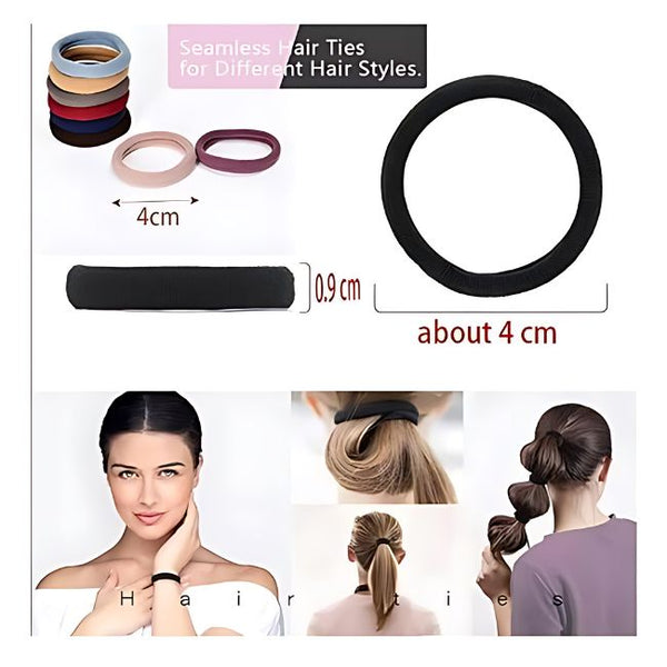 AM1004 Multicolour Rubber Ponytail Holder Bands for Hair - Set of 30