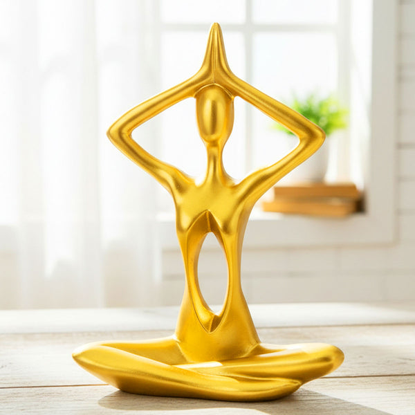AM6235 Golden Minimalist Yoga Meditation Statue (No.3)