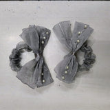 AM1278 BIG Bow Pearl Elastic Hair Band ,Hair Band for Girls, Women's and Kids Baby Toddlers 1pc