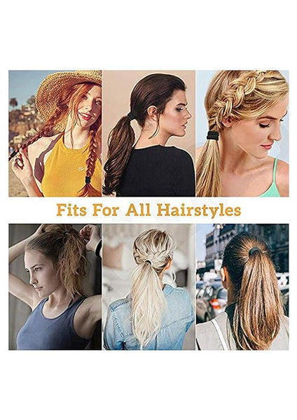 AM1002 Elastic Hair Rubber Bands for Girls, Kids & Women (Black - Pack of 30)
