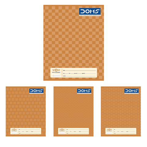 AM0477 DOMS Single Line Notebook(Brown Series) 24x18Cm – 172 Pages-pack of 6