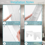 6005A PLASTIC NON-SLIP FOLDING TOILET SQUAT STOOL - WHITE COLOR
