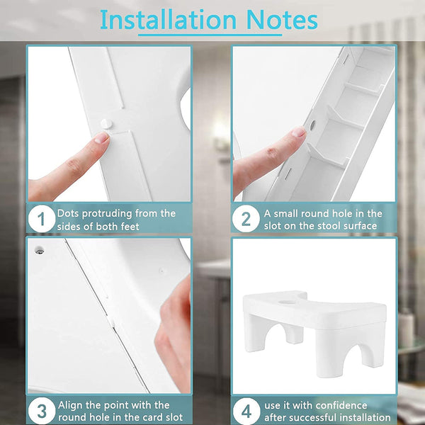 6005A PLASTIC NON-SLIP FOLDING TOILET SQUAT STOOL - WHITE COLOR