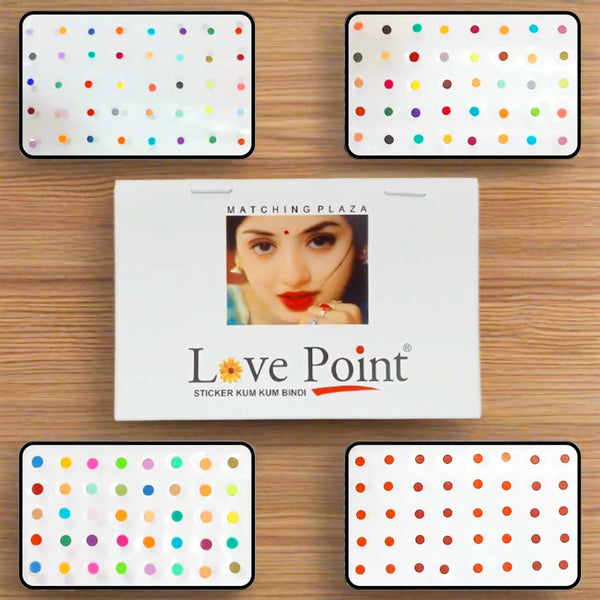 AM5636 Round Multicolor & Multi-Size Regular Bindi for Forhead - Set of 1