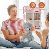 AM5412 Baby Soothing Music Tummy up Down with Light Breathing Teddy Bear Soft Toy Simulation Plush for Babies Kids Random Color