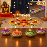 AM0209 Handmade Decorative Diyas For Diwali With wex (4 Pcs)