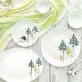 AM0638 Cello Opalware Royale Collection Royale Pine Dinner Set, 33-Pieces White